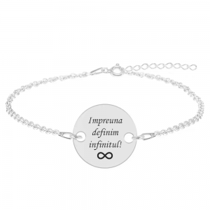 Bratara argint banut 16 mm - personalizata cu text